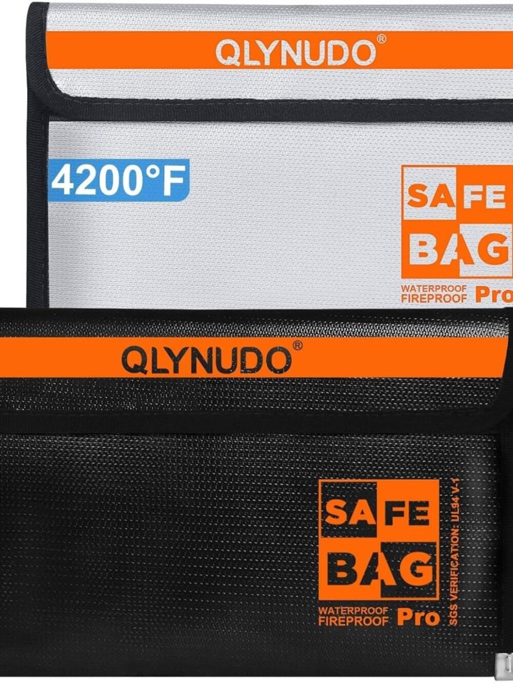 Fireproof Document Bag 2-Pack, Document Bag Fireproof Waterproof Pouch